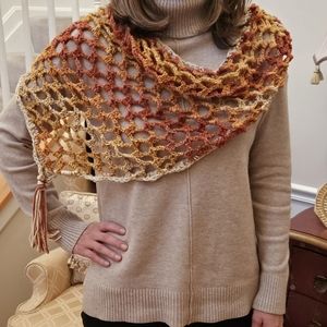 Crochet Triangle Scarf Handmade NEW